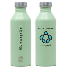 Load image into Gallery viewer, Stainless steel water bottle with logo in seaglass colorway

